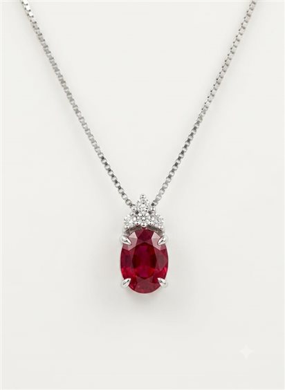 Collar Donna Oro Mujer in Oro blanco Rubini+Diamanti LPR12667.001 - LPR12667.001